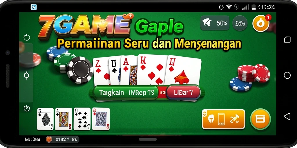 Screenshot dari gameplay Gaple yang seru di 7GAME.