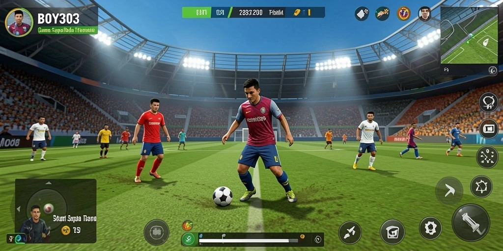 Tampilan gameplay <strong>BOY303</strong> yang menarik dengan aksi sepak bola yang mendebarkan.