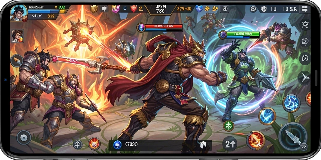 Tangkapan layar C7890 yang menampilkan aksi pertarungan intens di arena MOBA.