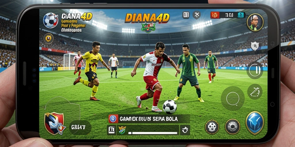 Tampilan gameplay seru DIANA4D yang menghadirkan aksi sepak bola nyata.