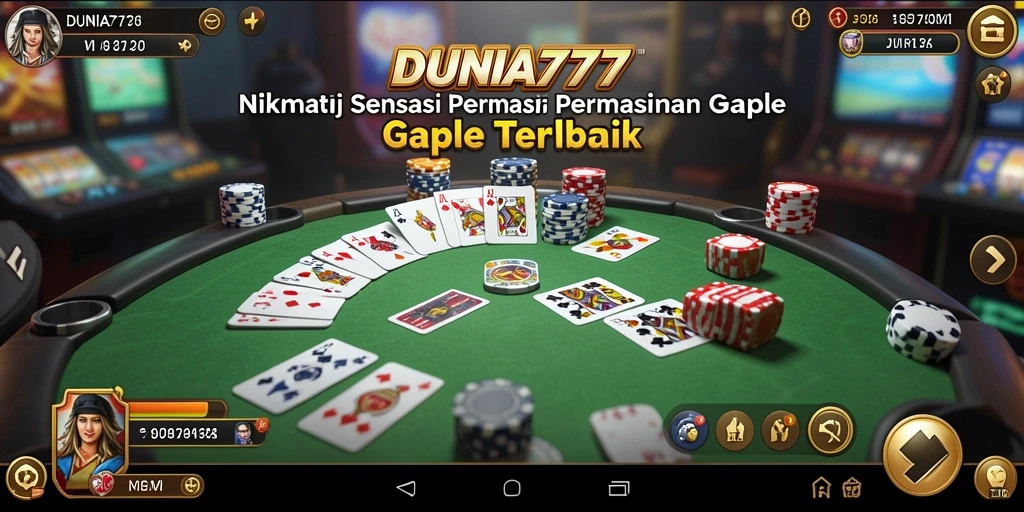 Screenshot gameplay DUNIA777 menampilkan kartu Gaple yang seru.