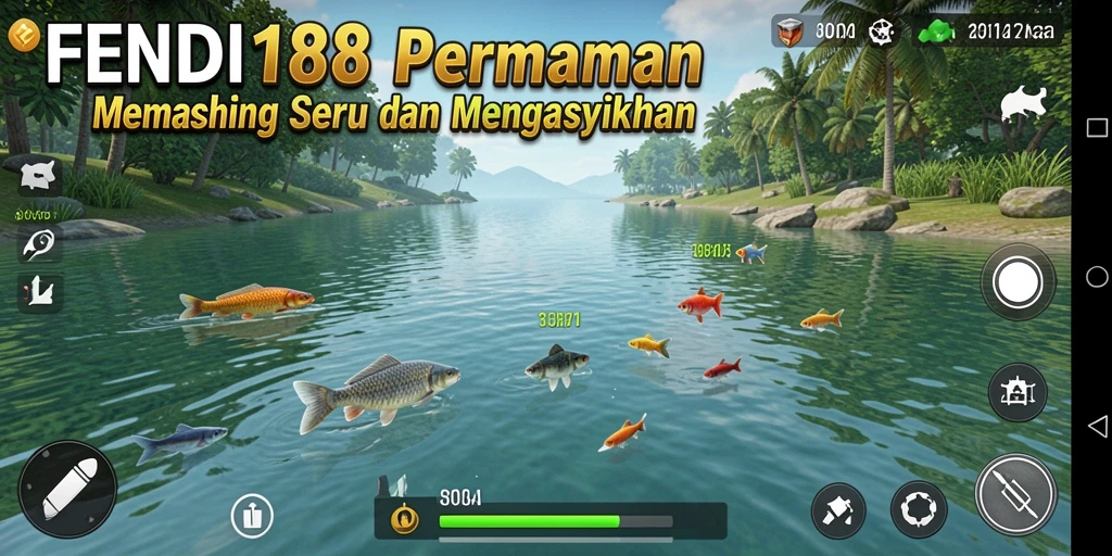 Tampilan gameplay FENDI188 yang menampilkan aksi memancing yang menegangkan.