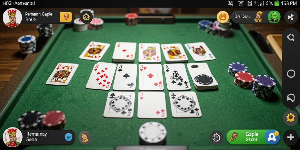 Tampilan gameplay seru dari H03 yang menunjukkan intensitas permainan Gaple.