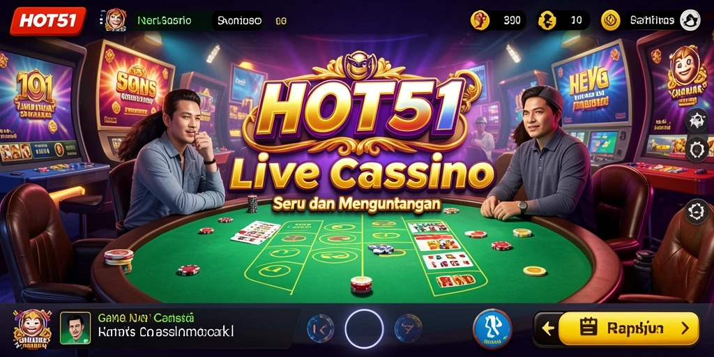 Tampilan gameplay Live Casino yang mendebarkan di HOT51.