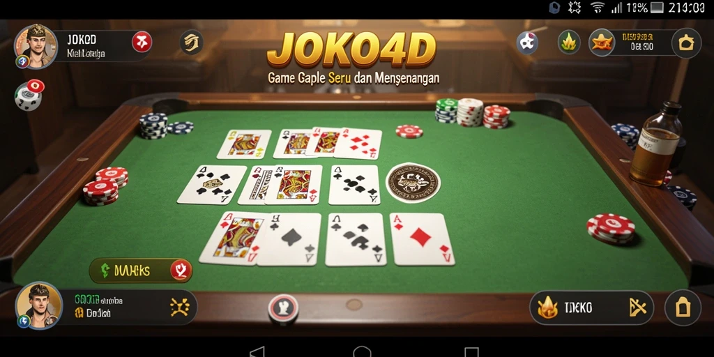 Screenshot gameplay JOKO4D menunjukkan keseruan bermain Gaple.
