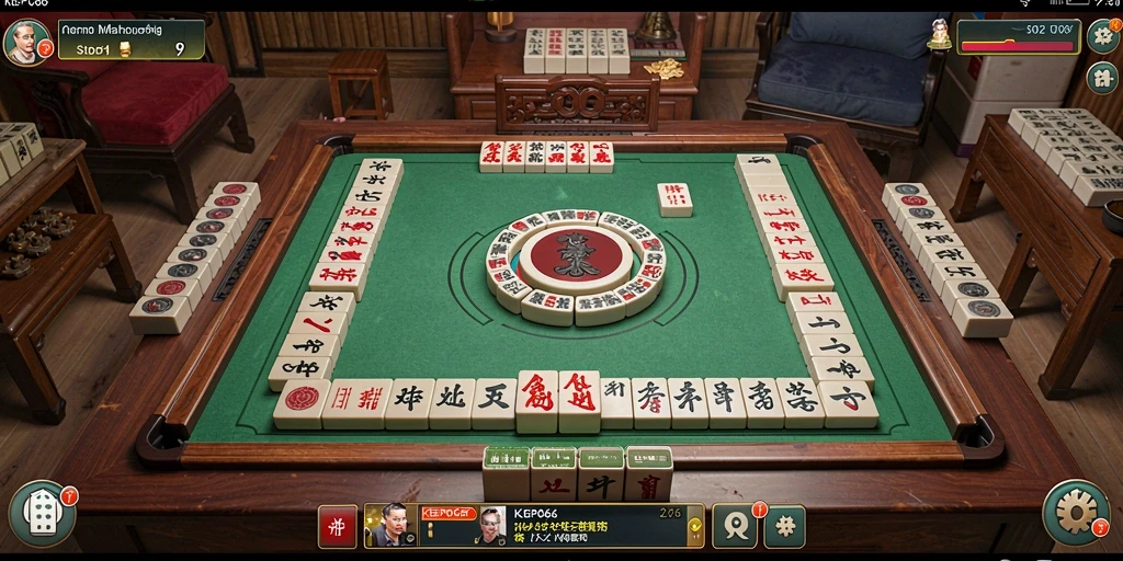 Tampilan gameplay KEPO66 dengan ubin Mahjong yang indah.