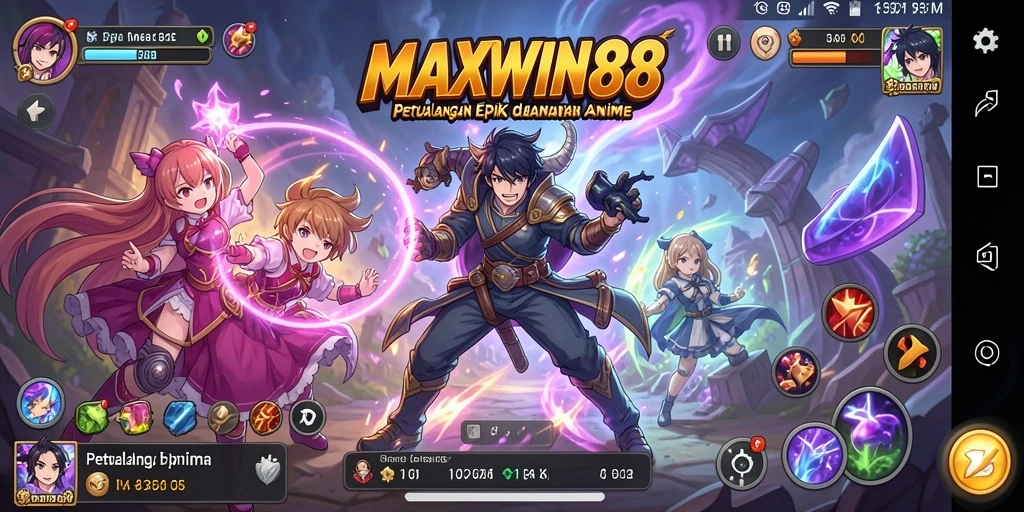 Tampilan gameplay menakjubkan dari <strong>MAXWIN88</strong>, menggambarkan dunia Anime yang hidup.