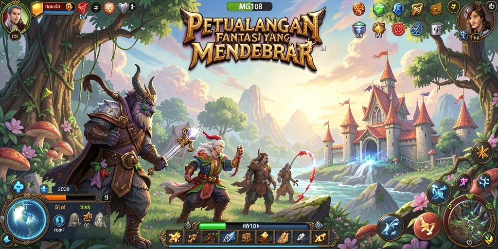 Screenshot gameplay MG108 menampilkan pertarungan epik dengan efek yang memukau.