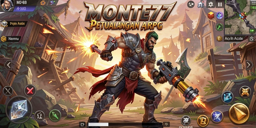 Tampilan menarik dari gameplay MONTE77 yang penuh aksi.