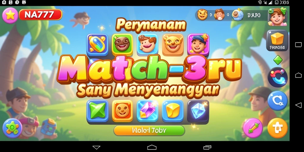 Tampilan gameplay menarik dari NA777 dengan permata berwarna-warni.