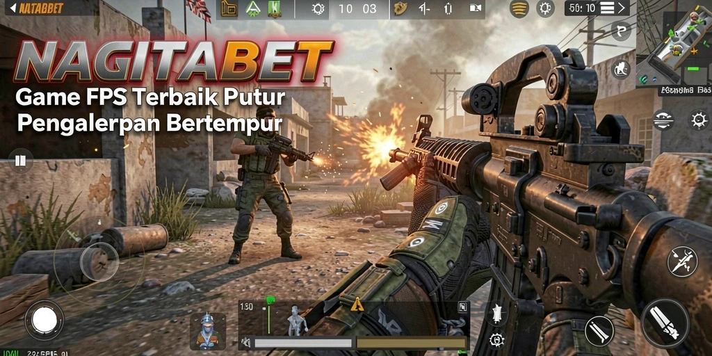 Screenshot gameplay NAGITABET yang menunjukkan aksi tembak-menembak yang intens.