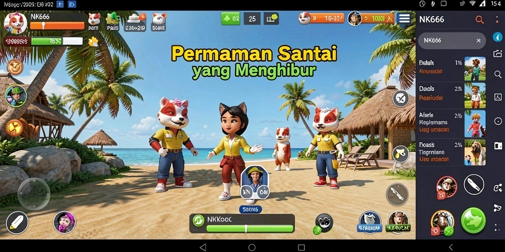 Tampilan gameplay <strong>NK666</strong> yang ceria dan menantang.