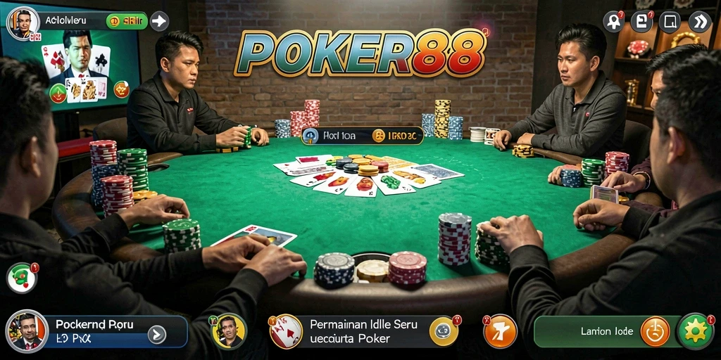 Tampilan menarik dari gameplay POKER88 yang menyediakan pengalaman poker seru.