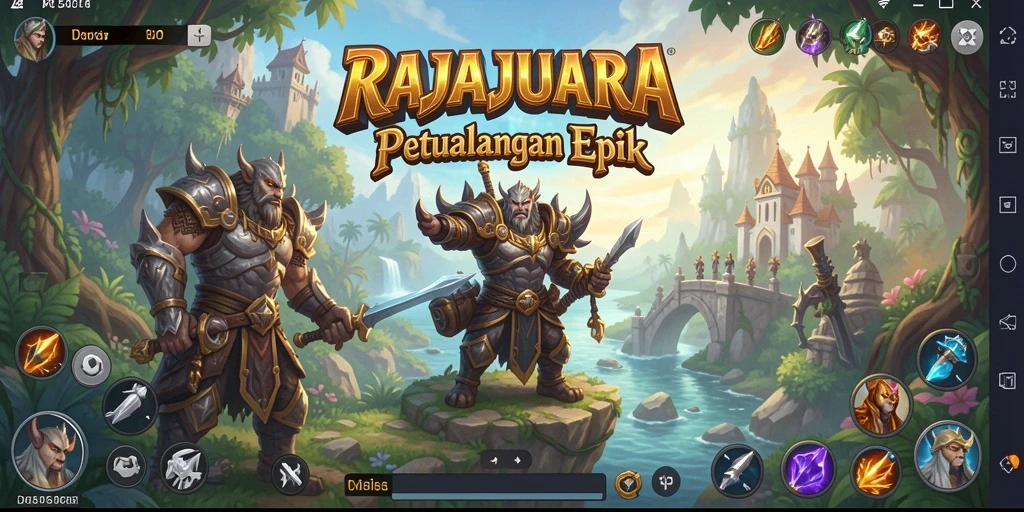 Tampilan gameplay <strong>RAJAJUARA</strong> yang menakjubkan dengan aksi pertempuran yang seru.