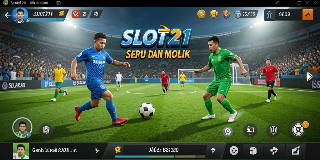 Tampilan gameplay SLOT21 yang memukau dalam aksi pertandingan sepak bola.