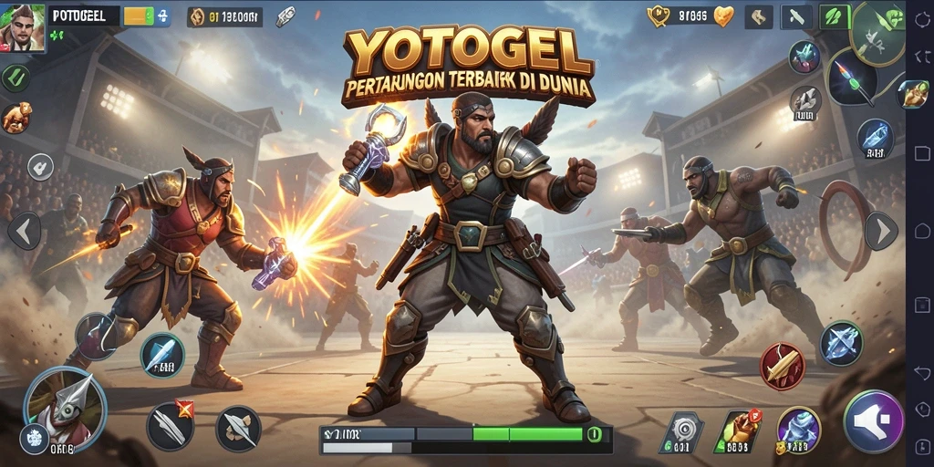 Tampilan gameplay seru di YOTOGEL dengan aksi Battle Royale yang menegangkan.